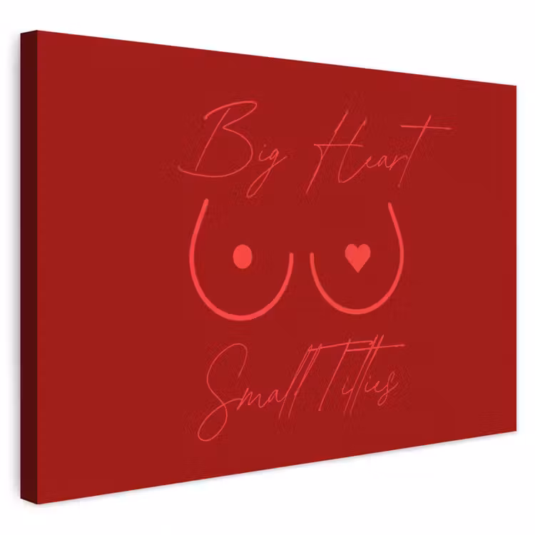 Buiten canvas - big heart small titties - Hart - Rood — 1