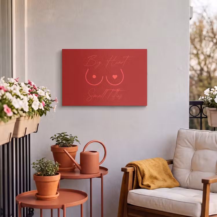 Buiten canvas - big heart small titties - Hart - Rood — 4