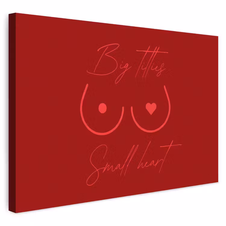 Buiten canvas - Big titties small heart - Rood - Hart — 1