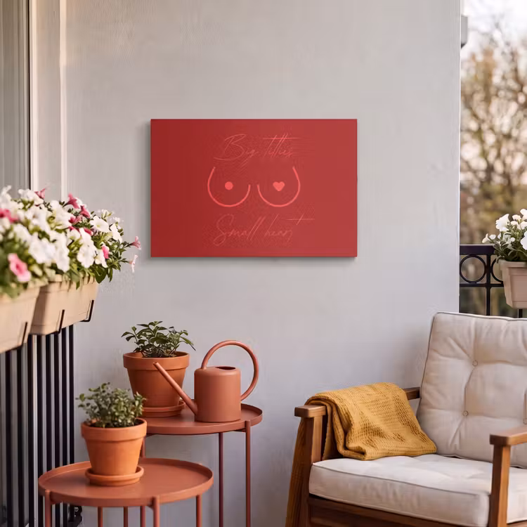 Buiten canvas - Big titties small heart - Rood - Hart — 4