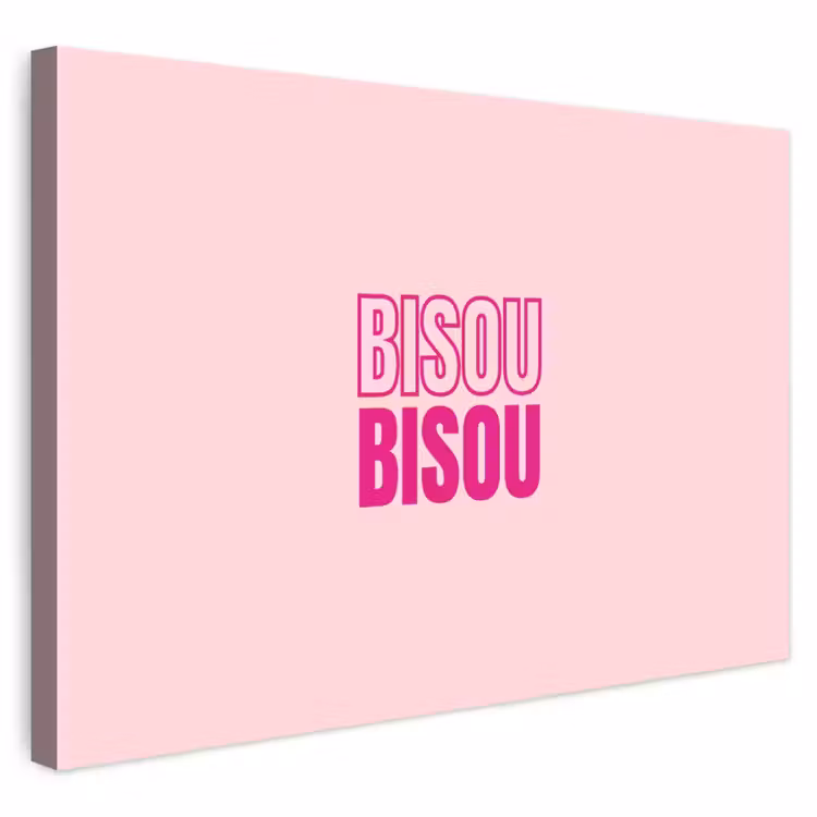 Buiten canvas - Bisou - Roze - Minimalistisch — 1