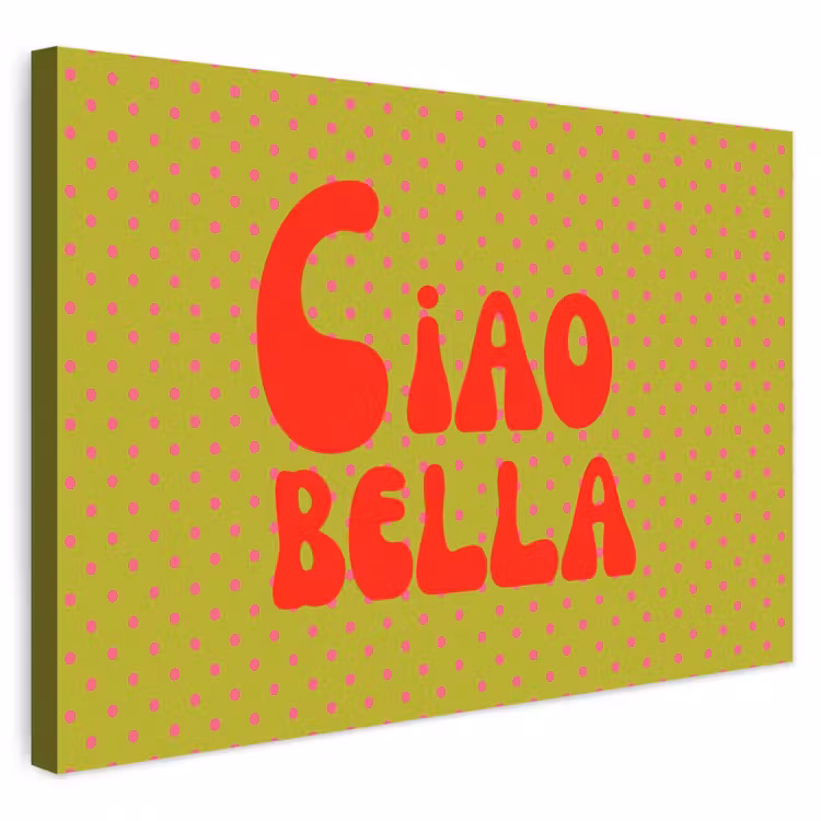 Buiten canvas - Ciao bella - Rood - Groen - Stippen — 1