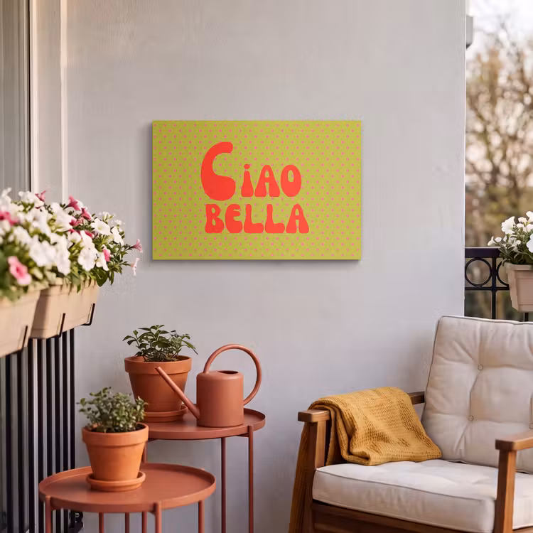 Buiten canvas - Ciao bella - Rood - Groen - Stippen — 4