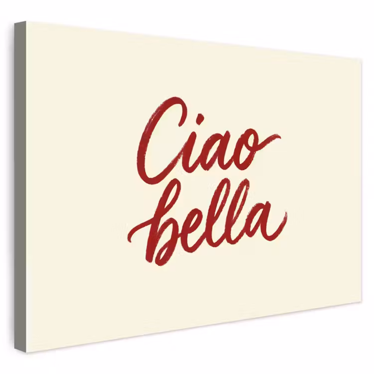 Buiten canvas - Ciao bella - Rood - Wit - Minimalistisch — 1