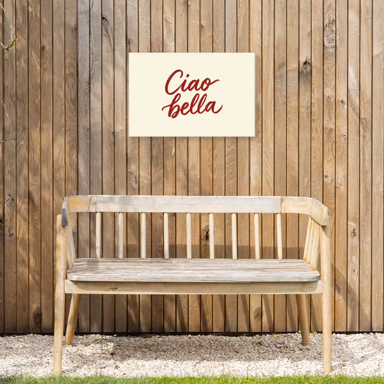Buiten canvas - Ciao bella - Rood - Wit - Minimalistisch — 3