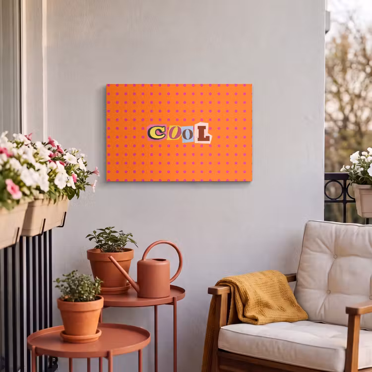Buiten canvas - Cool - Stippen - Oranje — 4