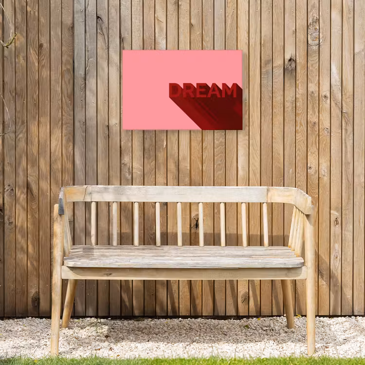 Buiten canvas - Dream - 3D - Rood - Roze — 3