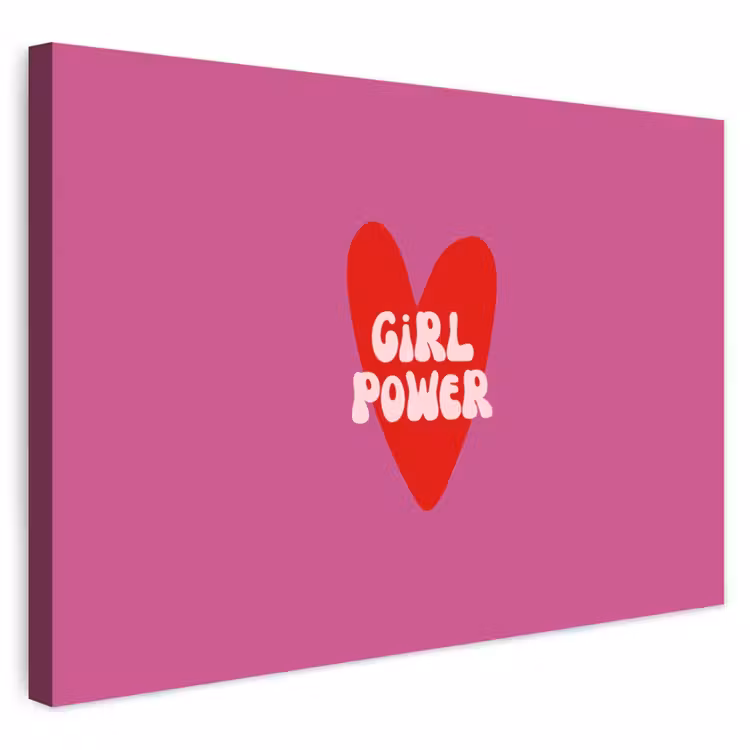 Buiten canvas - Girl power - Hart - Roze - Rood — 1