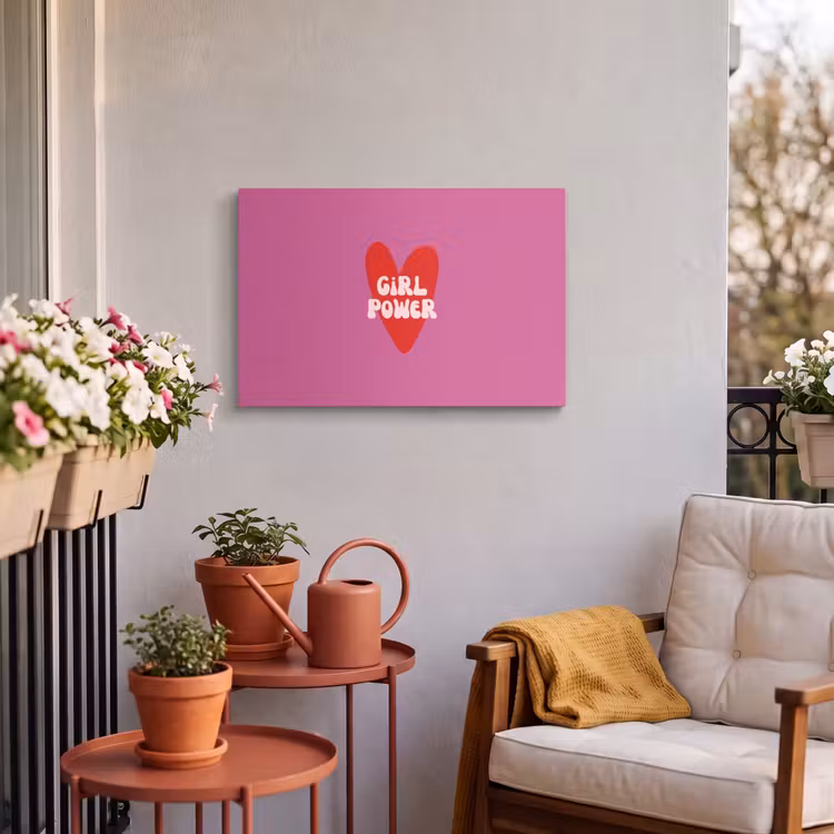 Buiten canvas - Girl power - Hart - Roze - Rood — 4