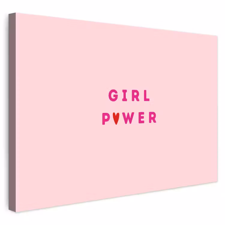 Buiten canvas - Girl power - Roze - Hartje — 1