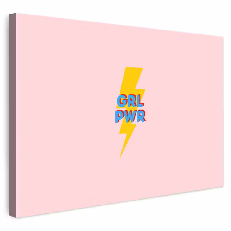Buiten canvas - Grl pwr - Bliksem - Roze — 1