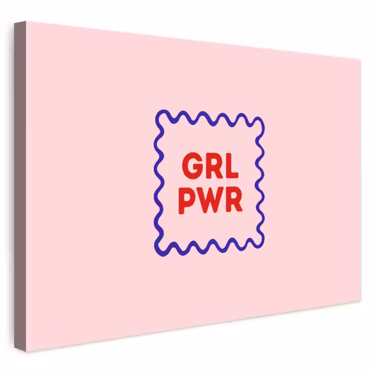 Buiten canvas - Grl pwr - Roze - Kader — 1