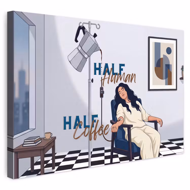 Buiten canvas - Half human, Half Coffee - Infuus - Koffie — 1