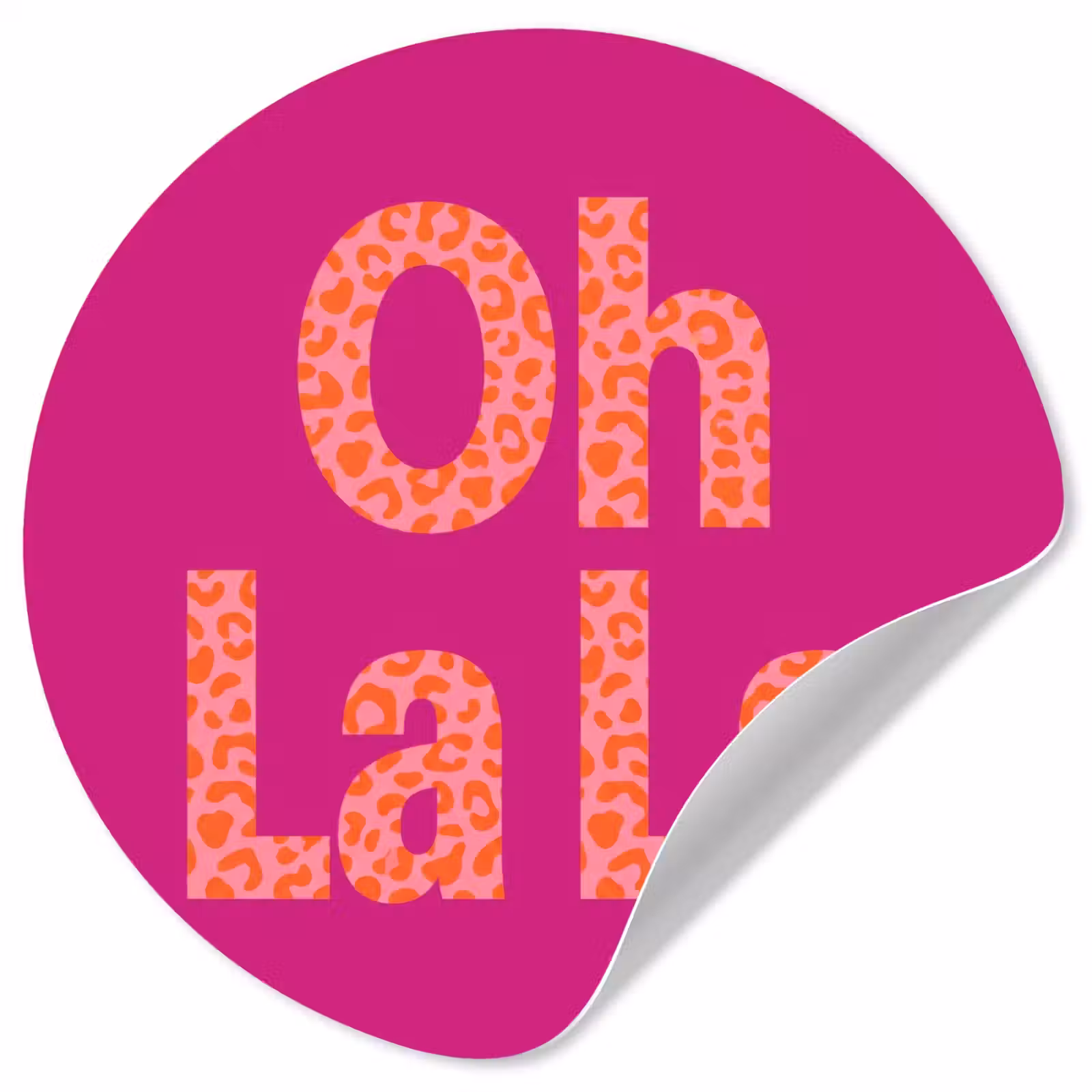 Behangcirkel - Oh la la - Luipaardprint - Roze — 1