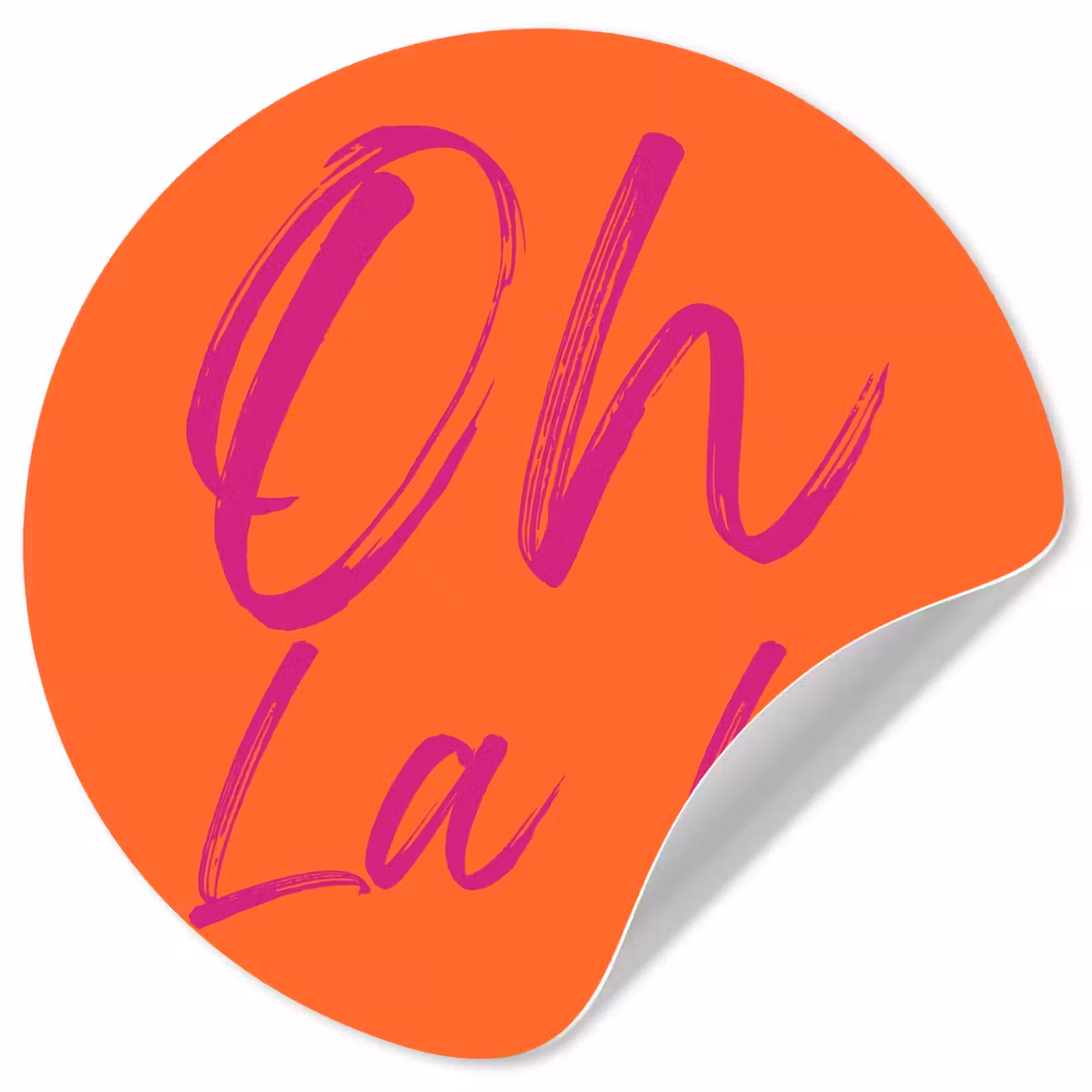 Behangcirkel - Oh la la - Oranje - Roze - Grafisch — 1