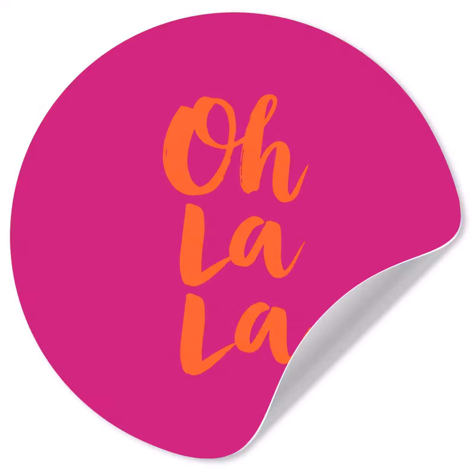 Behangcirkel - Oh la la - Roze - Oranje - Minimalistisch — 1
