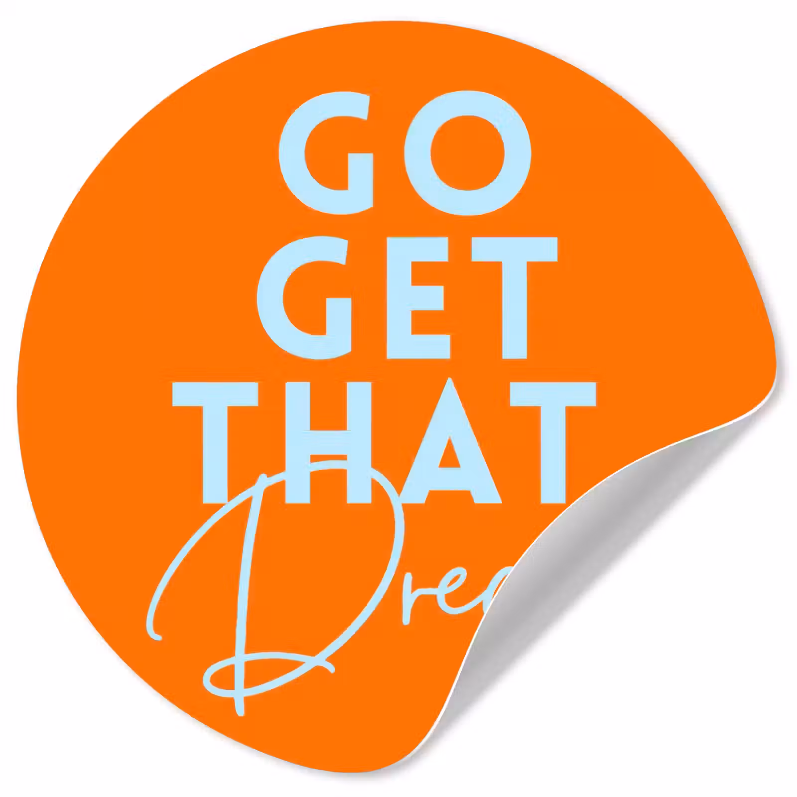 Behangcirkel - Oranje - Blauw - Go get that dream — 1