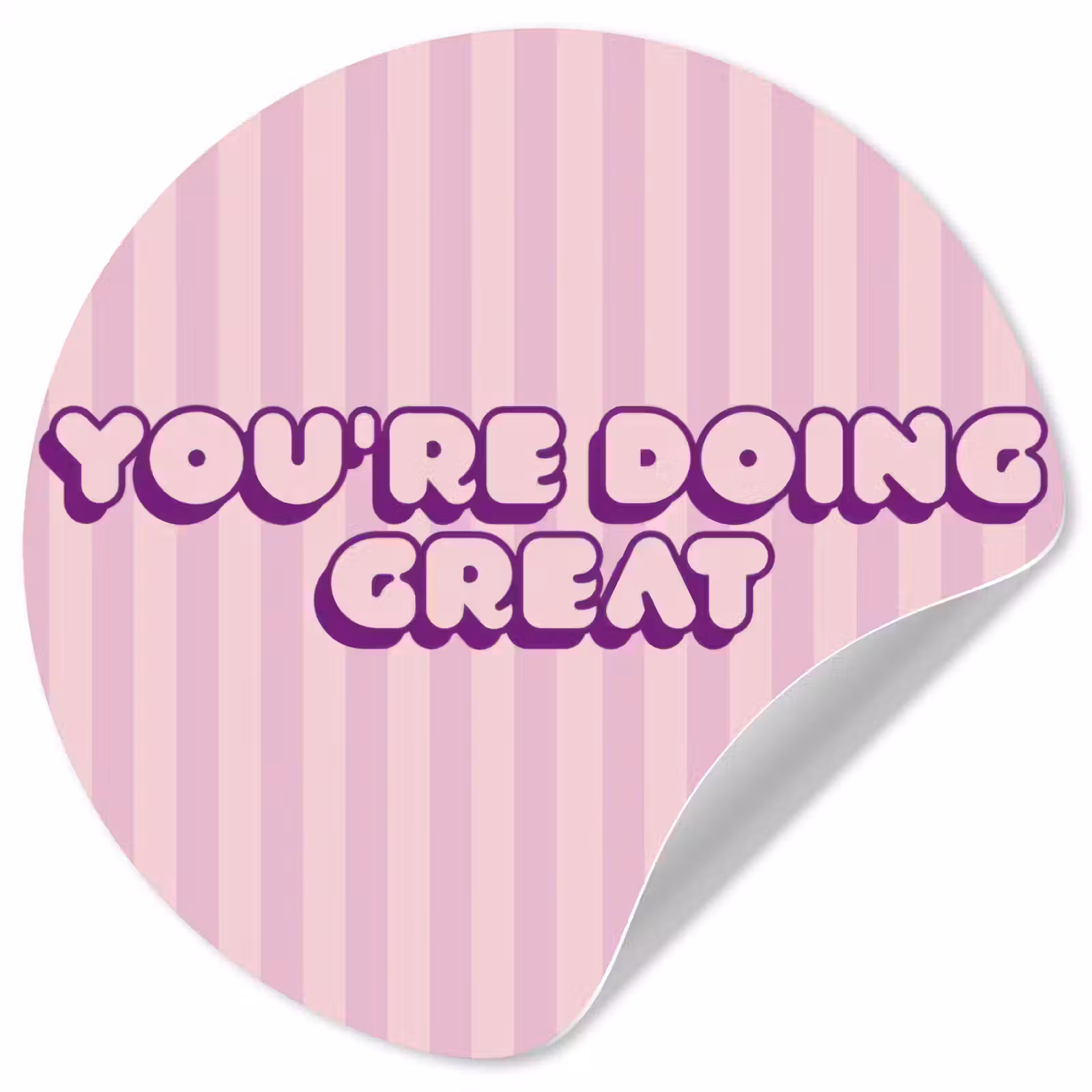 Behangcirkel - Paars - Strepen - You're doing great - Schaduw — 1