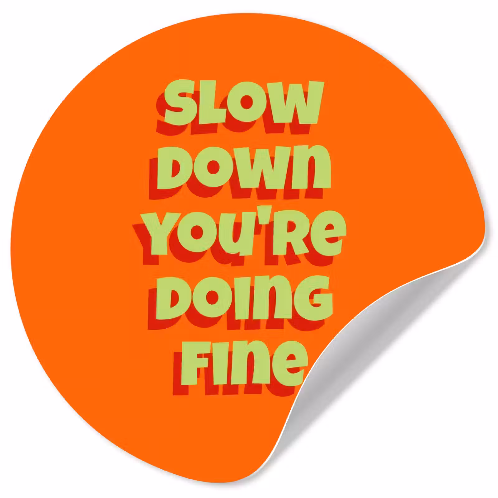 Behangcirkel - Slow down you're doing fine - Oranje - Simple — 1