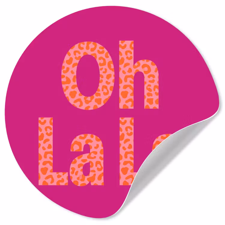Behangcirkel - Oh la la - Luipaardprint - Roze — 1
