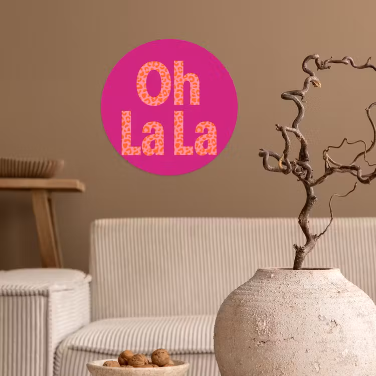 Behangcirkel - Oh la la - Luipaardprint - Roze — 2