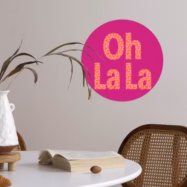 Behangcirkel - Oh la la - Luipaardprint - Roze — 4