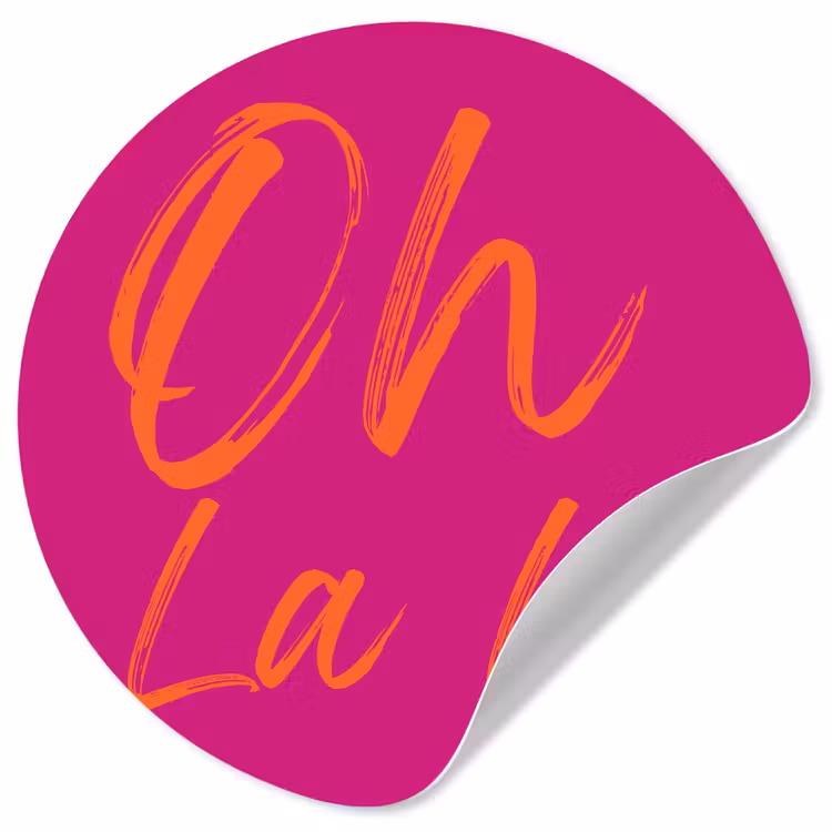 Behangcirkel - Oh la la - Oranje - Roze — 1
