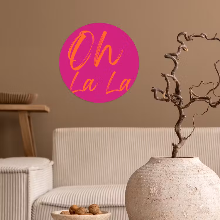 Behangcirkel - Oh la la - Oranje - Roze — 2