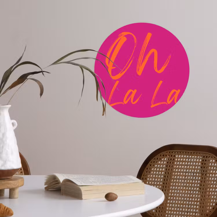Behangcirkel - Oh la la - Oranje - Roze — 4