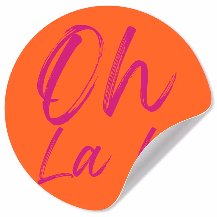 Behangcirkel - Oh la la - Oranje - Roze - Grafisch — 1