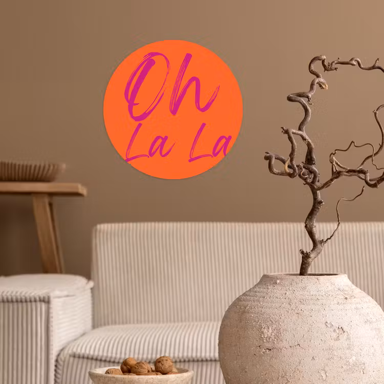 Behangcirkel - Oh la la - Oranje - Roze - Grafisch — 2