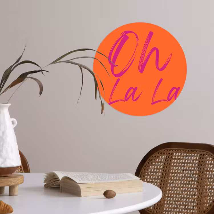 Behangcirkel - Oh la la - Oranje - Roze - Grafisch — 4