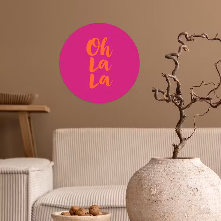 Behangcirkel - Oh la la - Roze - Oranje - Minimalistisch — 2