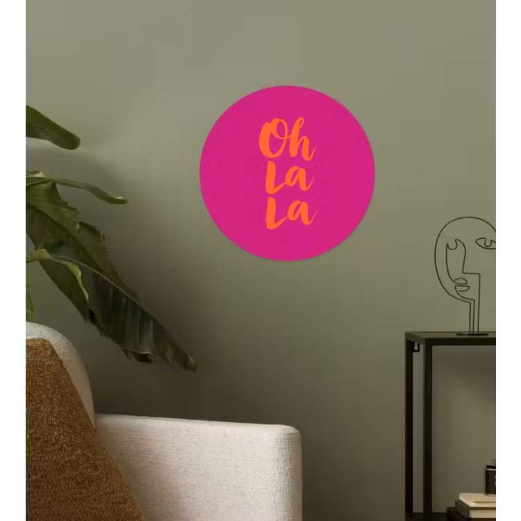 Behangcirkel - Oh la la - Roze - Oranje - Minimalistisch — 3
