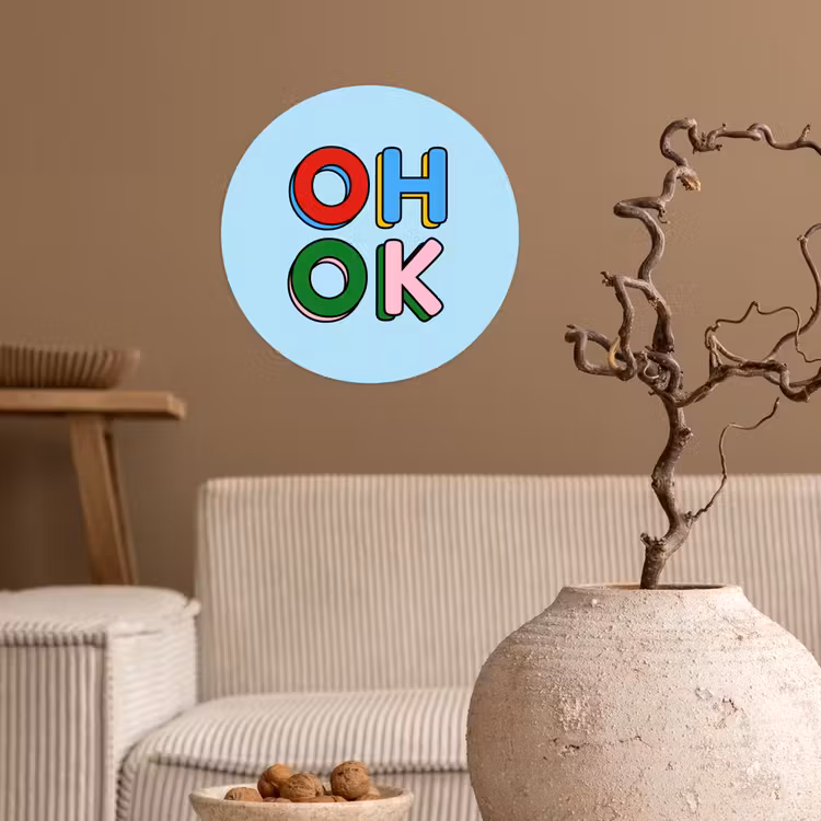 Behangcirkel - Oh ok - Blauw - Kleurrijk — 2
