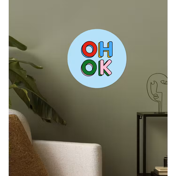 Behangcirkel - Oh ok - Blauw - Kleurrijk — 3