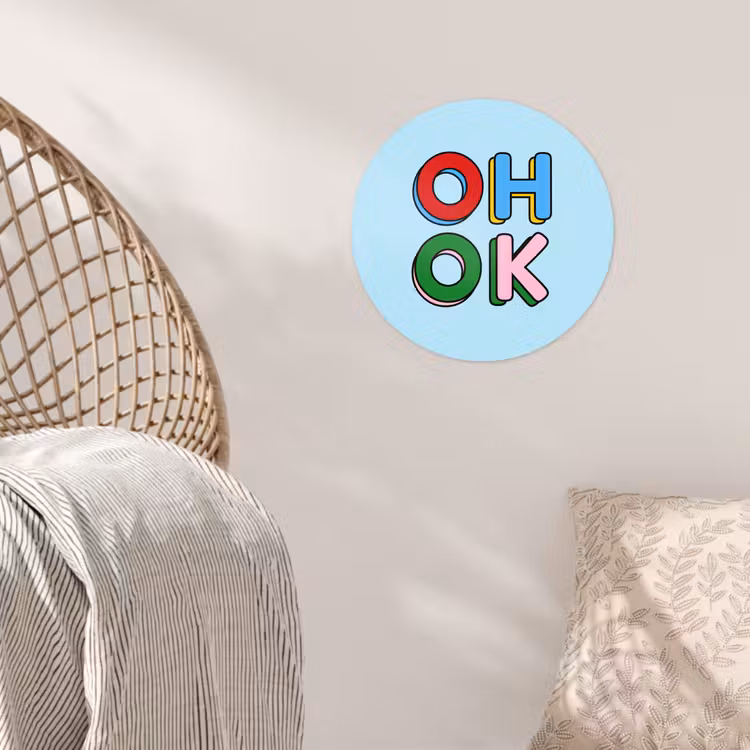 Behangcirkel - Oh ok - Blauw - Kleurrijk — 5