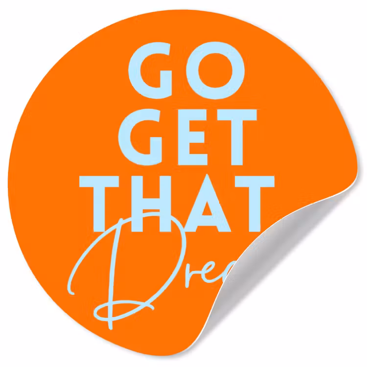 Behangcirkel - Oranje - Blauw - Go get that dream — 1