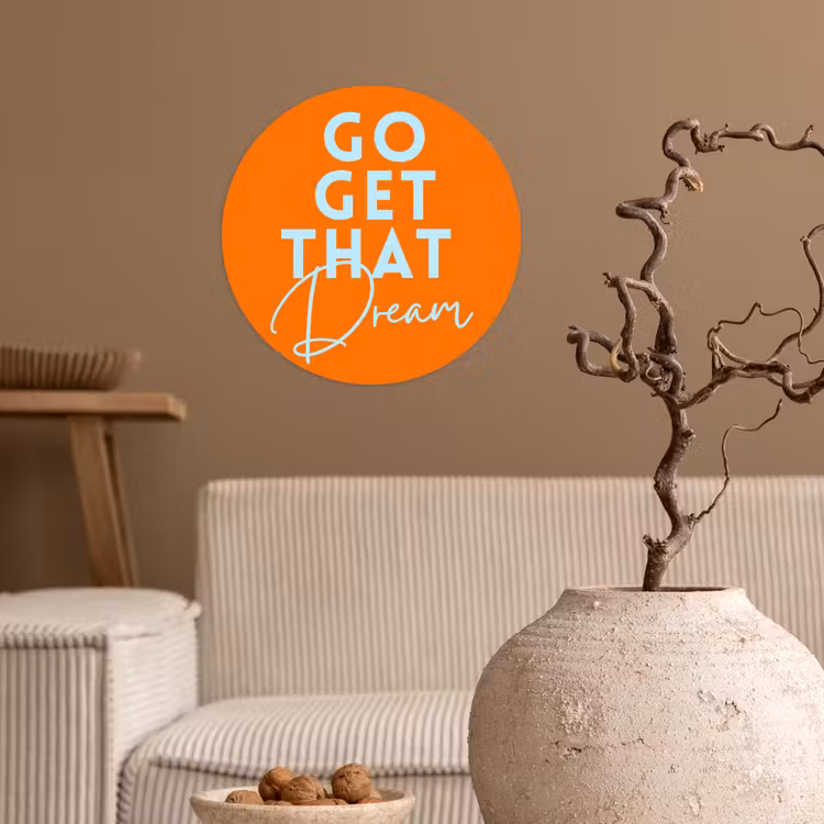 Behangcirkel - Oranje - Blauw - Go get that dream — 2