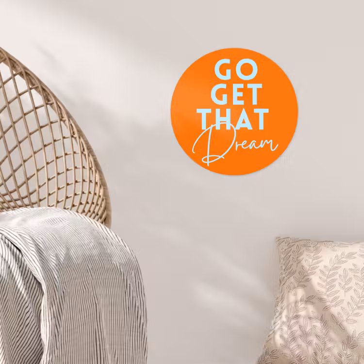 Behangcirkel - Oranje - Blauw - Go get that dream — 5