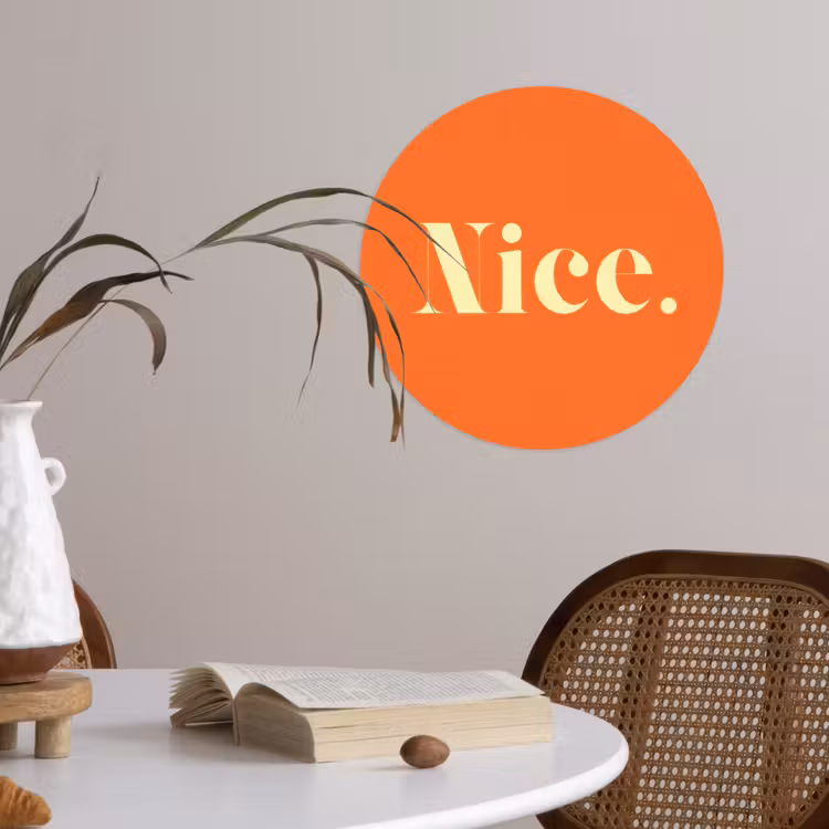 Behangcirkel - Oranje - Gebroken wit - Nice — 4