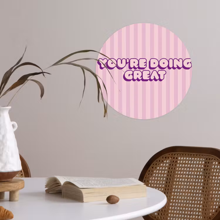 Behangcirkel - Paars - Strepen - You're doing great - Schaduw — 4