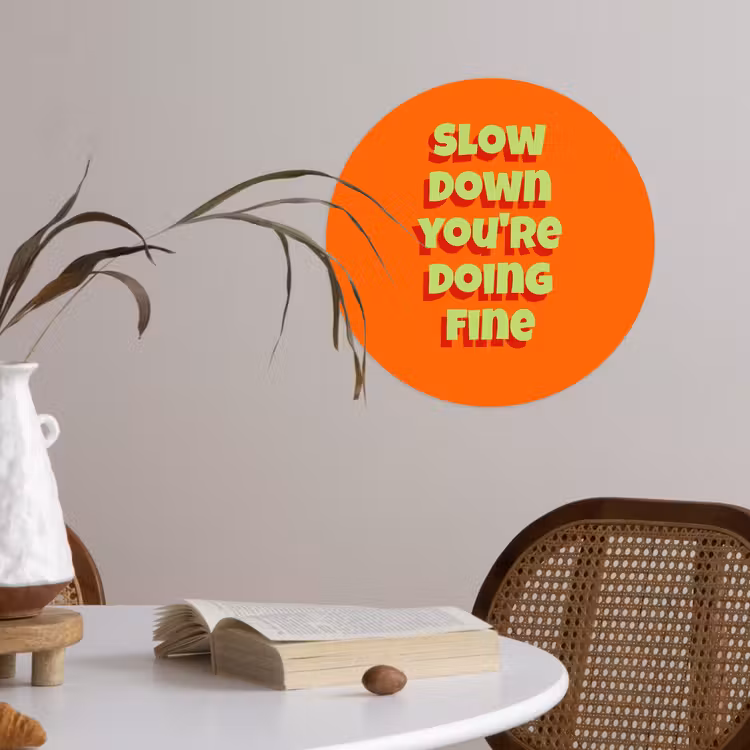 Behangcirkel - Slow down you're doing fine - Oranje - Simple — 4