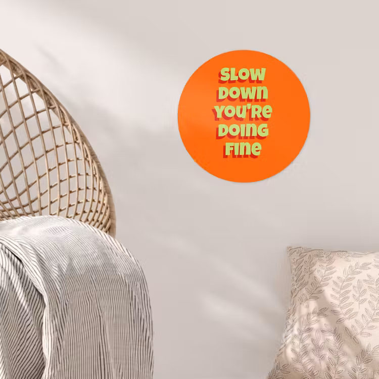 Behangcirkel - Slow down you're doing fine - Oranje - Simple — 5