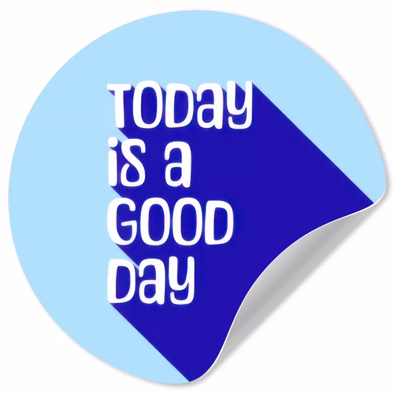 Behangcirkel - Today is a good day - Blauw - Schaduw — 1