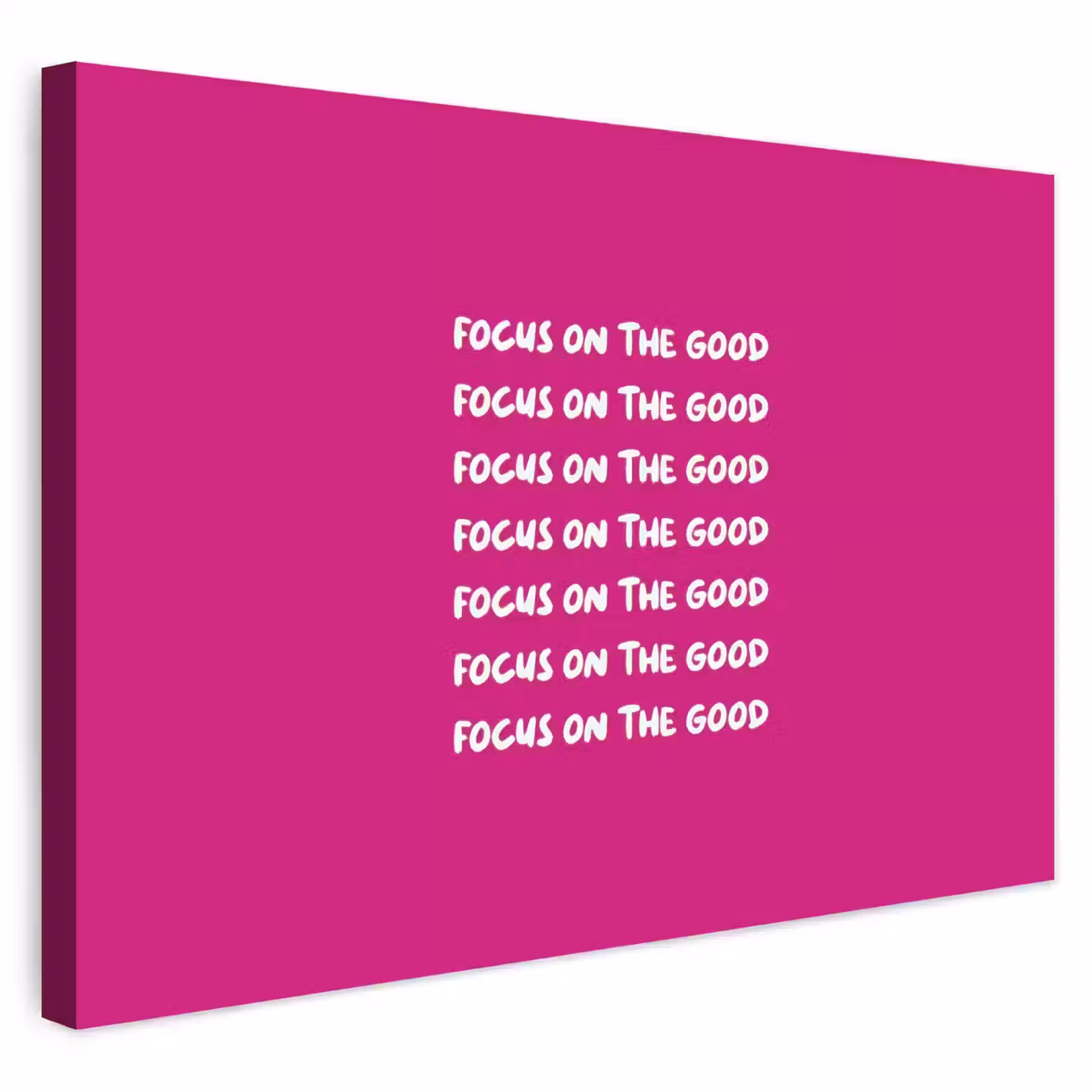Buiten canvas - Focus on the good - Roze - wit — 1