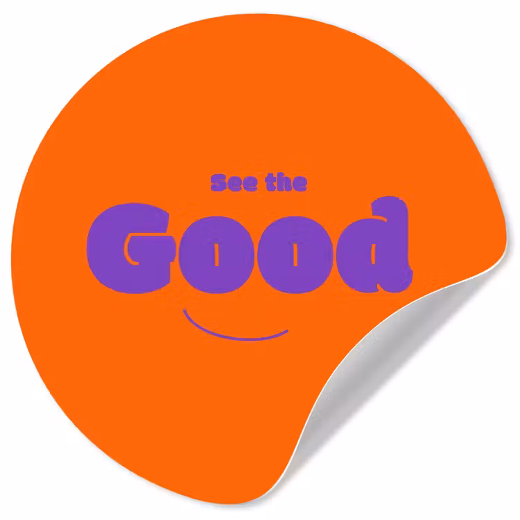 Behangcirkel - See the good - Paars - Oranje - Smiley — 1