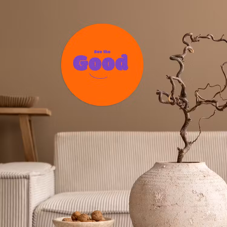 Behangcirkel - See the good - Paars - Oranje - Smiley — 2