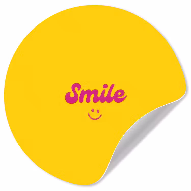 Behangcirkel - Smile - Geel - Roze — 1