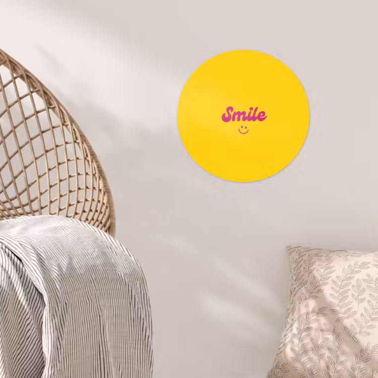Behangcirkel - Smile - Geel - Roze — 5